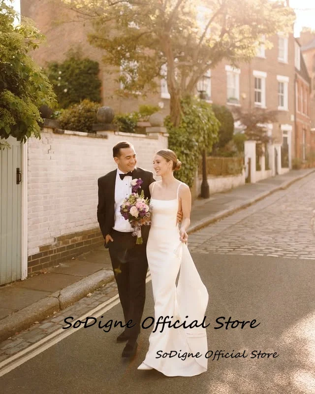SoDigne Mermaid Satin Wedding Dress Square Collar Sleeveless Pearls Bride Dresses 2025 Bridal Gowns vestidos de novia Customized 16 Sb199abef72d34fa58a2670e5deb6f3afX