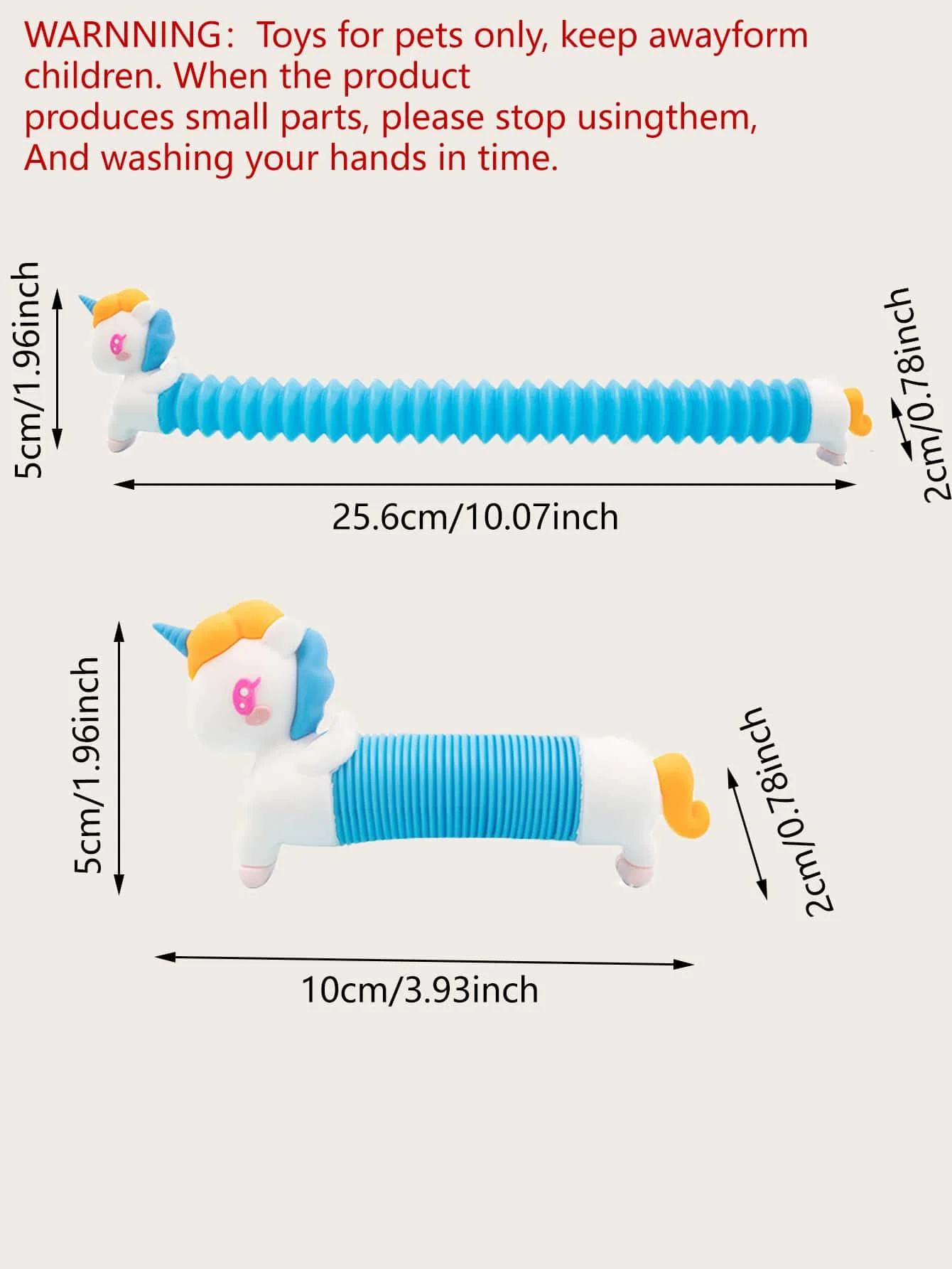 1pc-Telescopic unicorn tube decompression creativity, versatile venting, cat teasing toy, random tube color