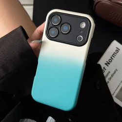 Premium Gradient Dual - Layer Shockproof Phone Case with Skin Feel Anti - Drop Protection - iPhone 15 Plus (White - Blue)