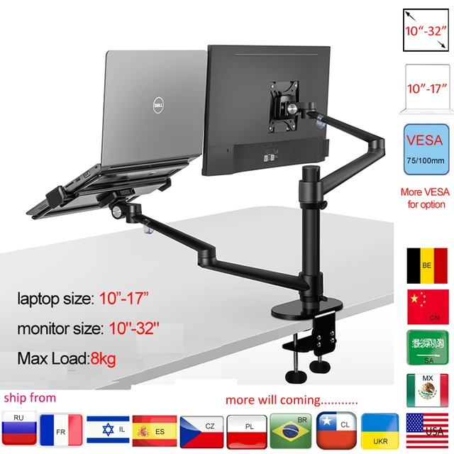 Soporte Brazo Monitor y Portátil Ergonómico