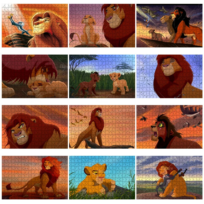 Simba – Puzzle le roi Lion pour adultes, Design Unique, grand film  classique, dessin animé, série Disney, personnage Lion, Cubs, jouets,  loisirs - AliExpress