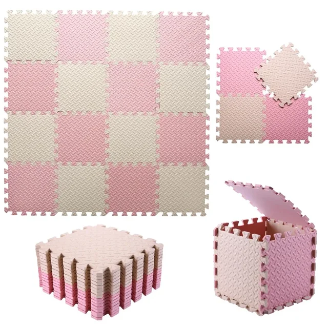 16Pcs Colorful Eva Foam Puzzle Mat for Baby, Non-Slip Play Mat with Interlocking Tiles for Bedroom, Exercise Room, Kids Room 5