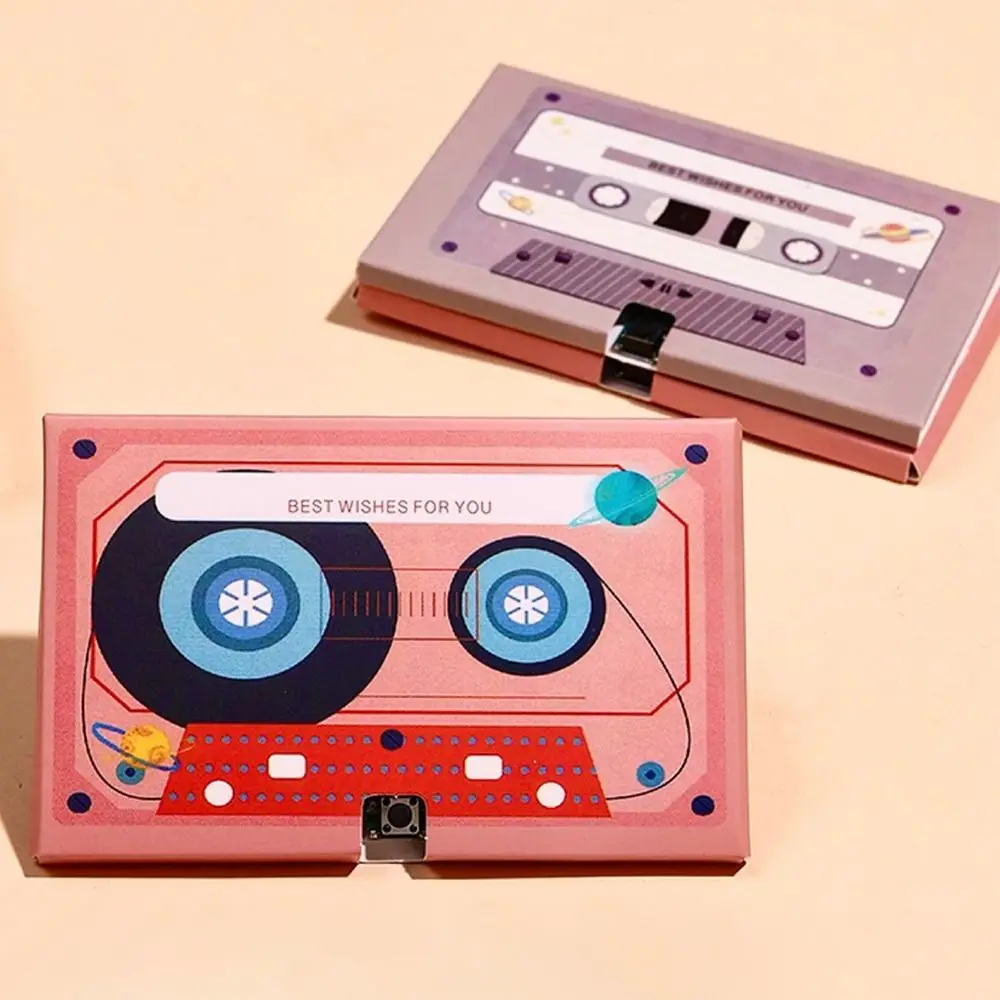 60 Seconds Recordable Greeting Card DIY Blessing Cassette Tape Greeting Cards Musical Audio Confession of Love