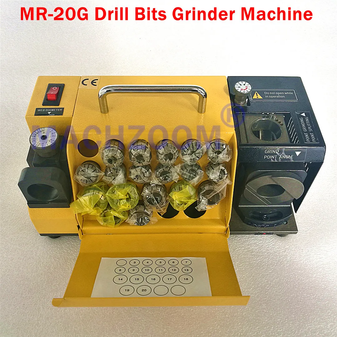 MR-20G 3~20mm Dia. Drill Bits Sharpener Grinder Sharpening Machine+ ...