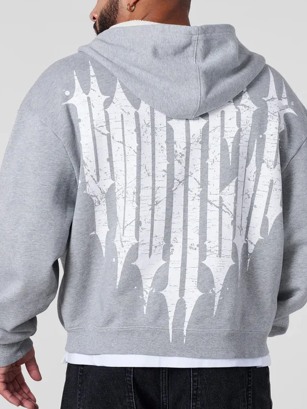 미국 스타일 남성용 지퍼 가디건 스웨트셔츠 재킷 러닝 스포츠 피트니스 프린트 캐주얼 후디 편안하고 통기성 좋은