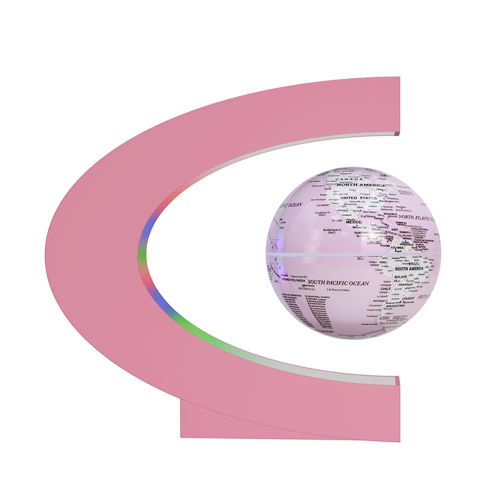 Globe terrestre lumineux flottant design en lévitation magnétique avec éclairage LED coloré