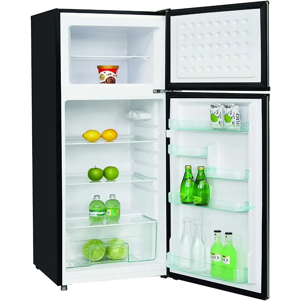2 Door Apartment Size Refrigerator with Freezer Combo, 7.5 cu ft, Platinum Series, Stainless Steel-21.5" D x 22.4" W x 55.5" H