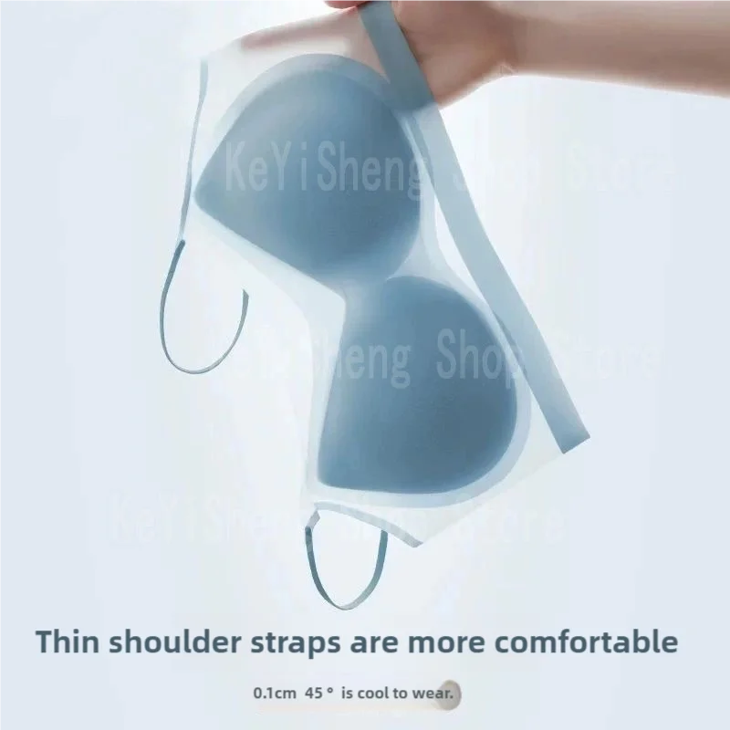 Womens Bra Breathable Ice Silk Bra Lingerie Women's seamless back halter vest wraps bra small breasts sexy and comfortable