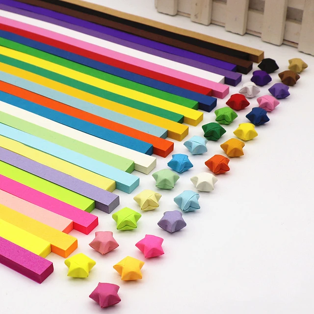 540 Sheets Lucky Origami Stars Paper Strips Double Sided Origami Stars 27  Color Decor Folding Paper