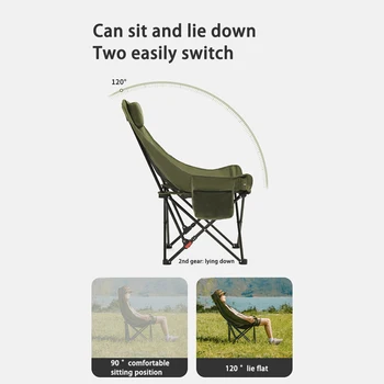 Naturehike Camping Moon Chair Carbon Steel High Back Mesh Folding Beach Chair Portable Outdoor Travel Adjustable Fishing Chair 3