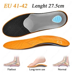 Premium Leather Orthopedic Arch Support Insole with Antibacterial Comfort - 1 Pair (EU 41 to 42)