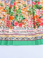 TFAFXY 2025 Summer Printed Pleated Long Skirts For Women Ruffled Elegant Women's Skirts High Waist Casual Loose Midi Skirt - Image 6