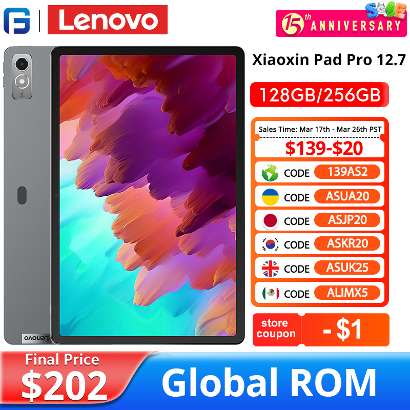 Lenovo Xiaoxin Pad Pro Global ROM 12.7 Inch 128GB 256GB 144Hz LCD Tablet Qualcomm Snapdragon 870 Octa Core 10200mAh