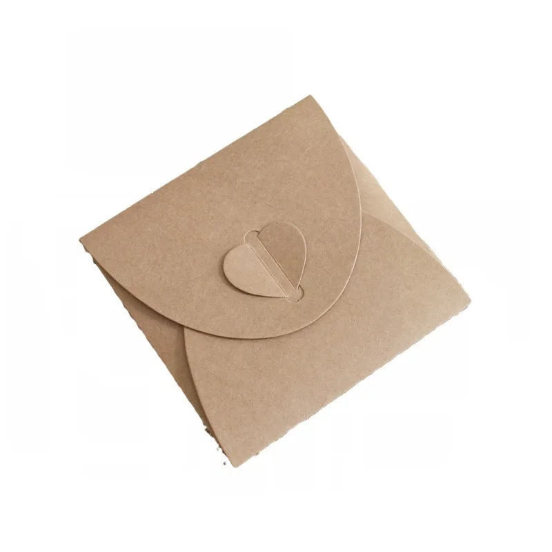 50pcs/lot  13*13cm Heart Kraft Paper  Envelopes for CD  Mailers