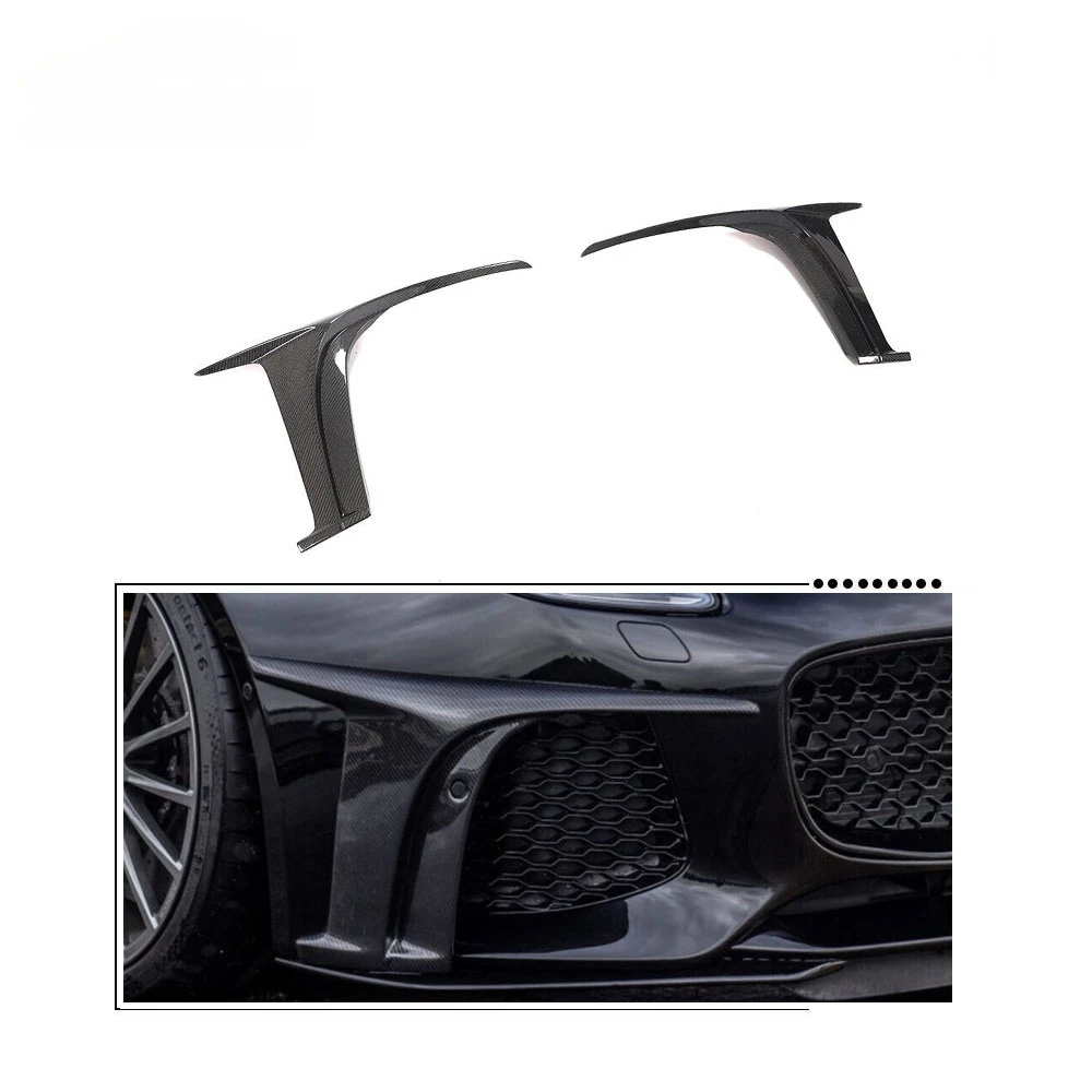 Carbon Fiber Front Bumper Splitter Fins for Jaguar F-Type SVR 2-Door -