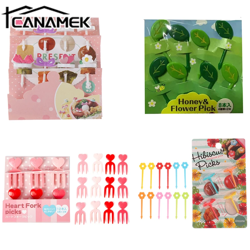 

New Fruit Fork Mini Cartoon Children Snack Cake Dessert Food Fruit Pick Toothpick Bento Lunches Party Decor