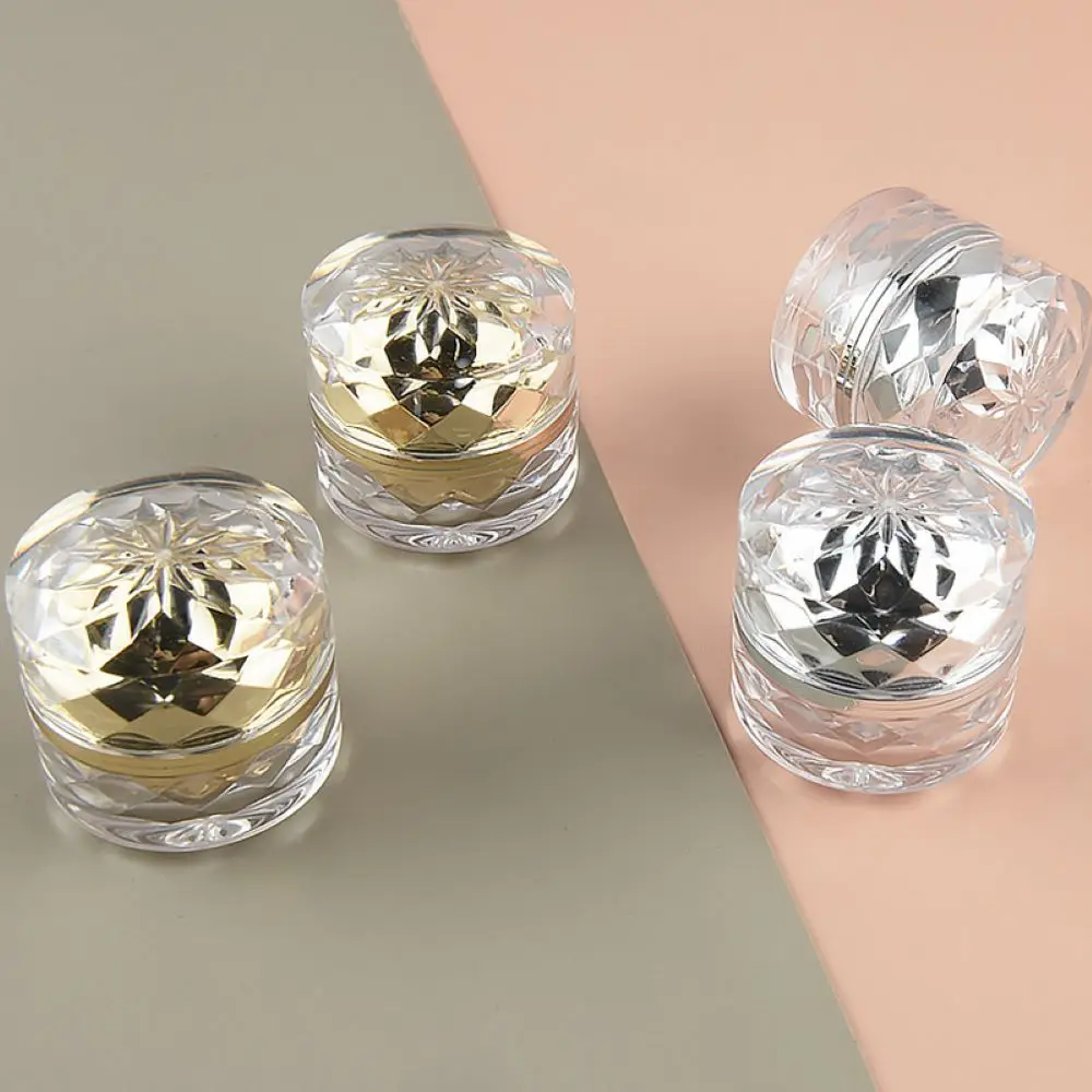 5g Gold Silver Acrylic Cream Jars Diamond Lotion Mask Refillable Bottles,Cosmetics Packaging Container Nail powder