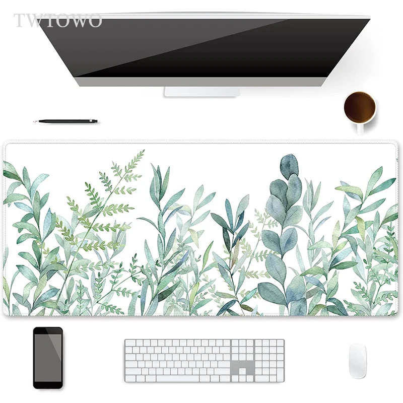 Green Leaf Plant Mouse Pad para Gamer Anti Slip Desk Mats Borracha Natural Home hd Mousepad Office Mice Pad Xxl xl