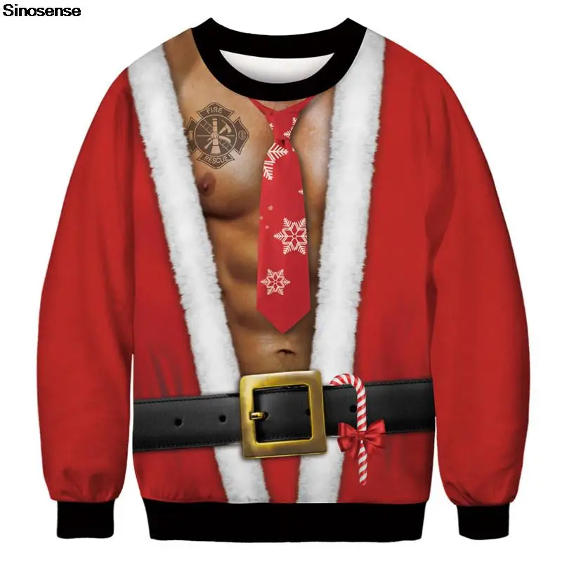 

Unisex Autumn Winter Ugly Christmas Sweater Pullover New Year Eve Holiday Party Sweatshirt 3D Funny Print Tacky Xmas Jumper Tops