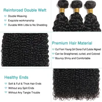 Extensions de Cheveux Humains Brésiliens Naturels Bouclés Kinky de 30, 32, 34 Pouces – Lots de Cheveux et Tissages 100% Humains de Qualité Supérieure 4