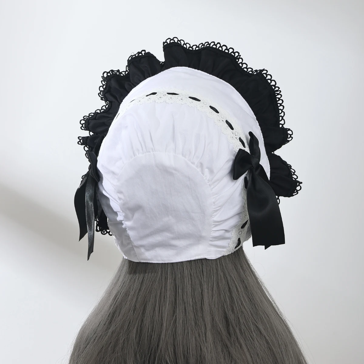 Cosplay Hats Vintage Style Ruffles Bonnet Hat Women Girls Maid Cosplay Mop Hat Pumpkin Cap