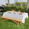 White Table Cloth Waterproof Anti Scratch Polyester Tablecloth Decorative Washable Fabric Table Cover Home Dining Buffet Party 2