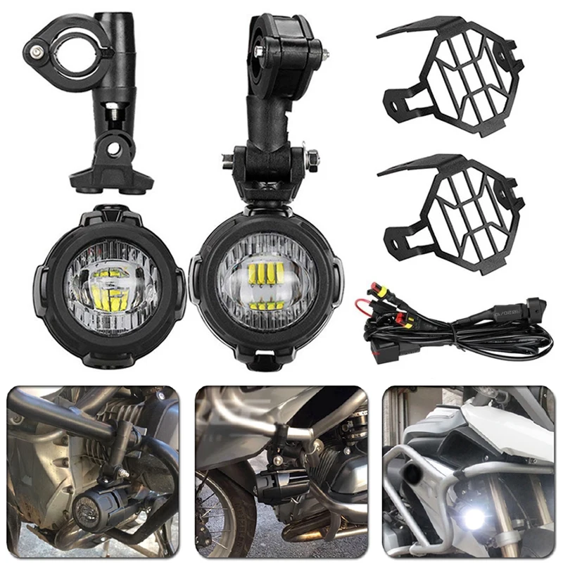 

1 Set Motorcycle LED Auxiliary Light Cover Relay Wire Spot Fog Lamp External Headlights for BMW R1200GS R 1200 GS Adventure LC