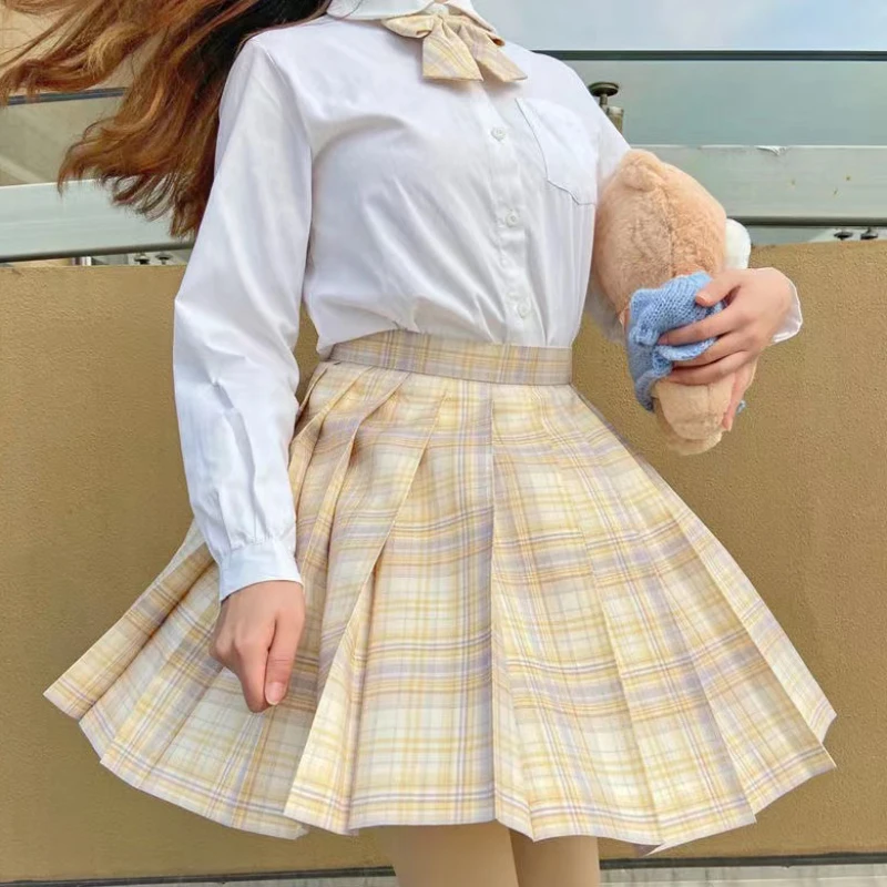 Minifaldas de verano a la moda para mujer, Falda plisada escolar