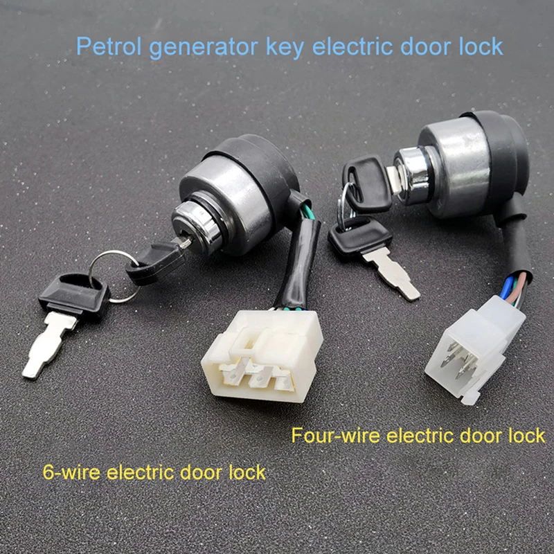 Description Picture 2 of item4/6 Wire Way Gasoline Generator Ignition Start Key Lock Combination Switch For 2-3KW 168F and 5-8kw 188F Generator Accessories