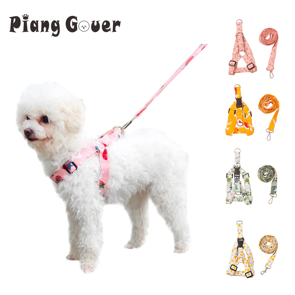 StrawberryDogHarnessLeashSetWalkTrainingCherryFruitPlantChest