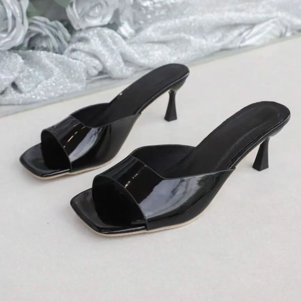 EXTRA SANDAL PASTEL BLACK MIX SILVER CALFSKIN