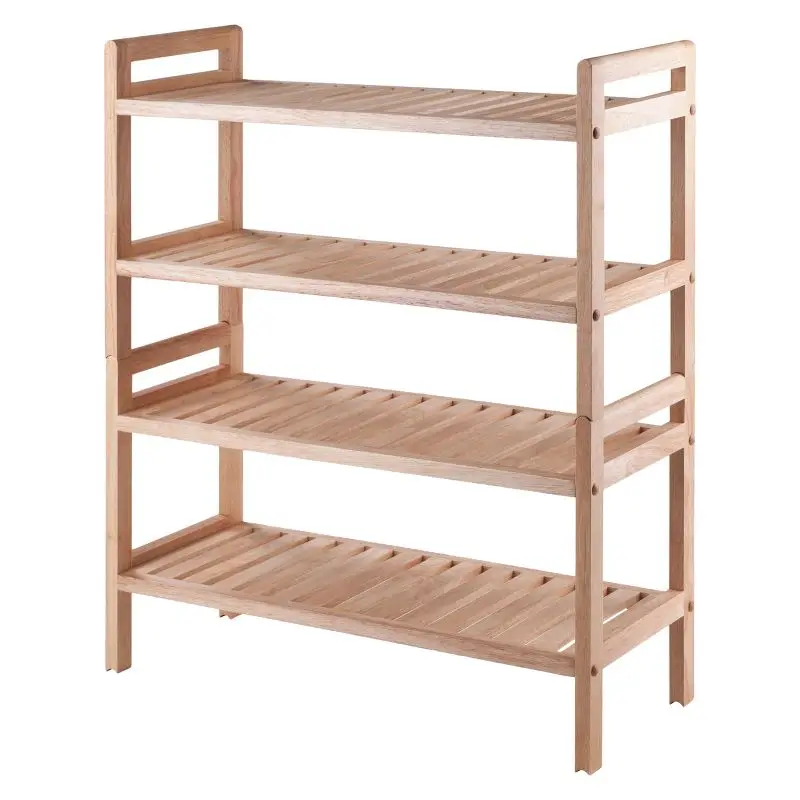 

2pc Stackable Shoe Rack Set: Natural Shoe Organization with Versatility