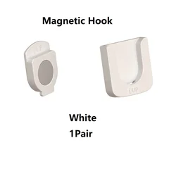 Magnetic Wall Mount Remote Control Holder and Hooks (Set of 2) (1 pair white)