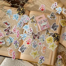 

46PCS Butterfly Iris Colorful Phone Stickers Aesthetic Decoracion Scrapbooking Accessories Sticker Flakes Stationery Supplies