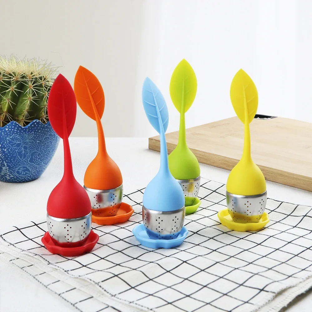 Silicone Leaf Filters Scented Tea Tools High Temperature Resistance Silicone Stainless Steel Tea Strainers Teaware Tea Infusers