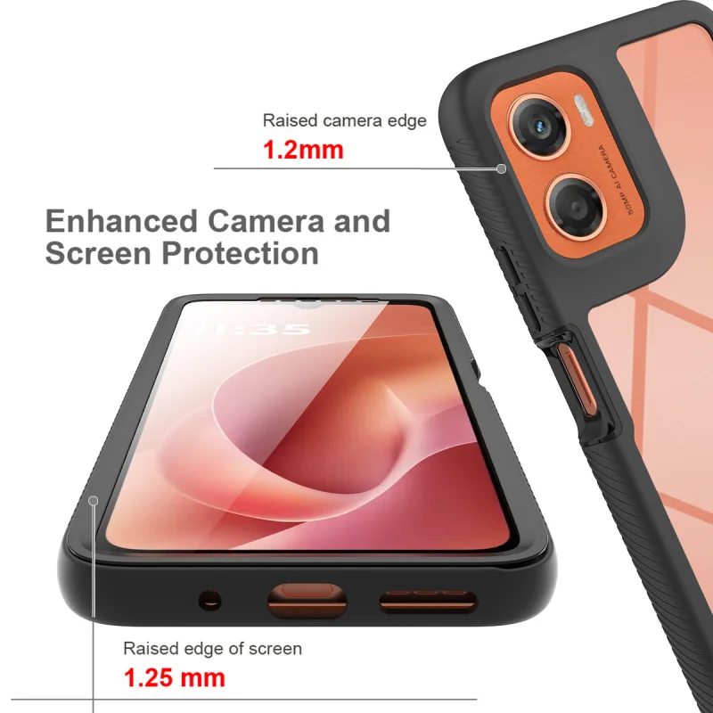 360 Full Body Shockproof Clear Armor Case with Built-In Screen Protector