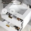24 Inch Bathroom Vanity with Sink Combo,Floating Bathroom Vanity with 2 Fluted Drawer,Metal Handles, Wall Mount Bathroom Cabinet 6