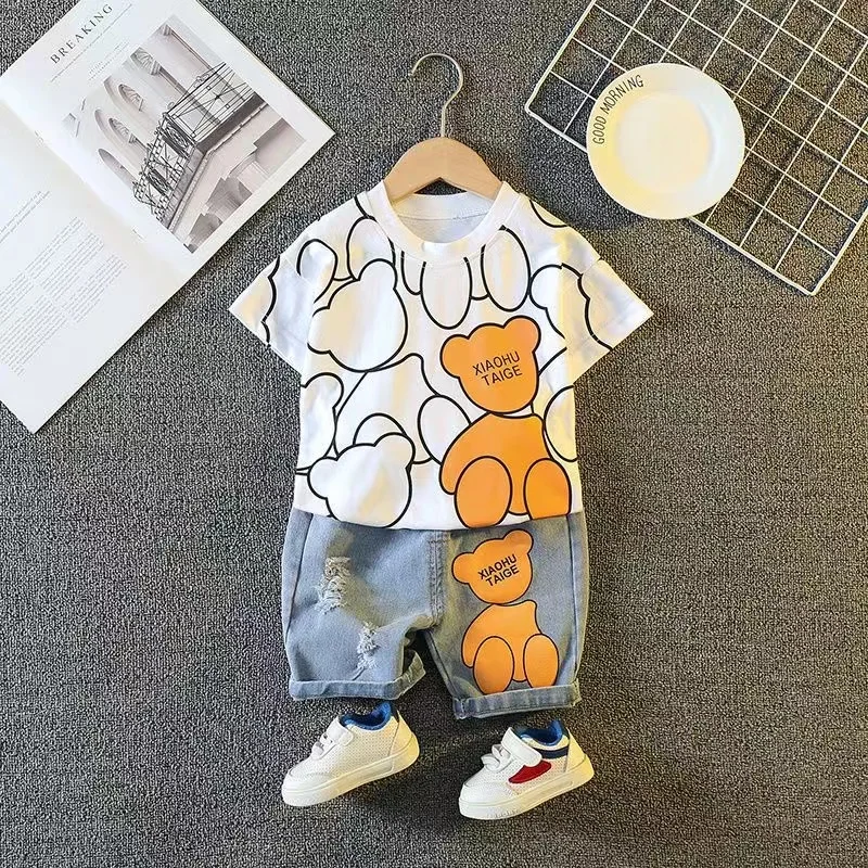 

New Summer Baby Girls Clothes Suit Children Boys Fashion Cartoon T-Shirt Shorts 2Pcs/Sets Toddler Casual Costume Kids Tracksuits