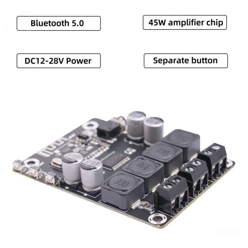 보드 앰프, 무선 연결 앰프 모듈, 블루투스 호환 5.0 앰프 보드, Tpa3118, 12V, 24V, 2x45w