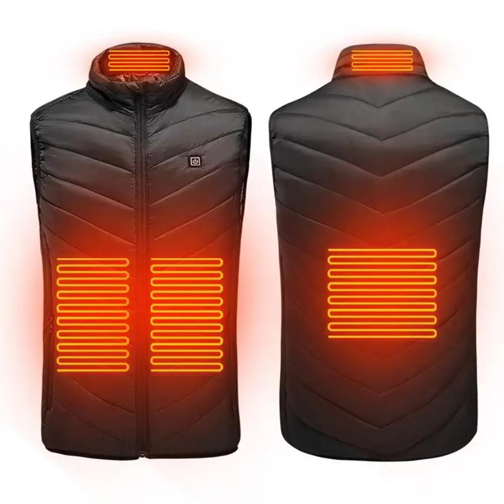 

Warm Vest Coat Area Thermal Waistcoat Usb Electric Warm Vest for Men Women Stand Collar Zipper Placket Ideal Winter Hiking Gear