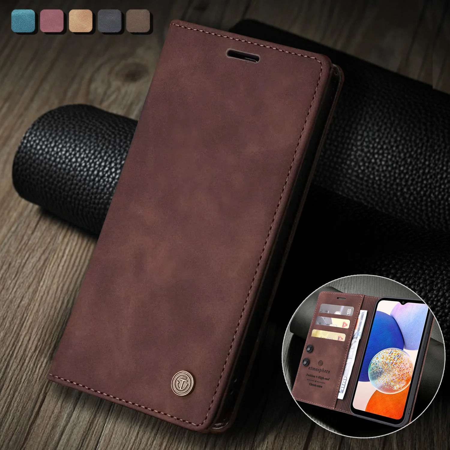 Premium Ultrathin Leather Flip Wallet Phone Case