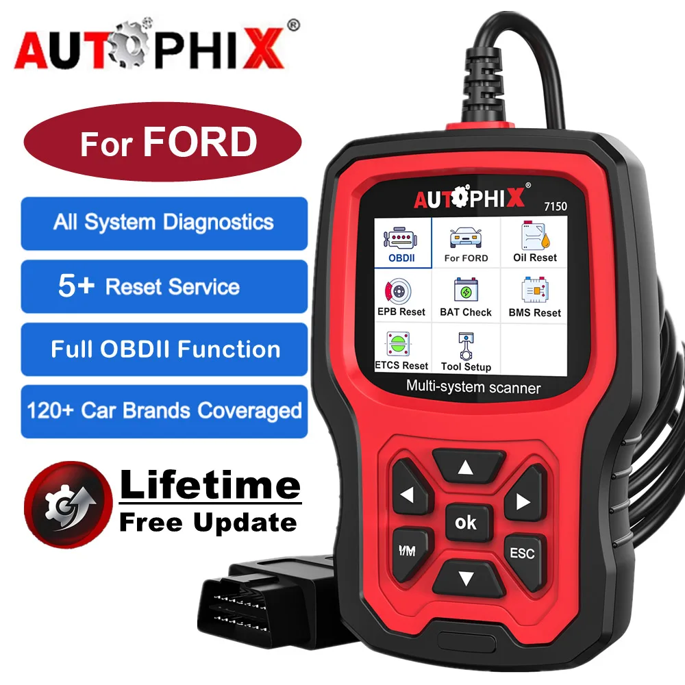 Autophix 7150 Obd2 Scanner For Ford Mercury Lincoin All Systems Diagnostic Tool Code Reader Abs Srs Epb Tpms F150 F250 - Code & Scan Tools - AliExpress