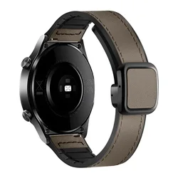 Premium 22mm Hybrid Leather - Silicone Watch Strap - Elegant and Durable Design for Width 22mm (Dark Brown)