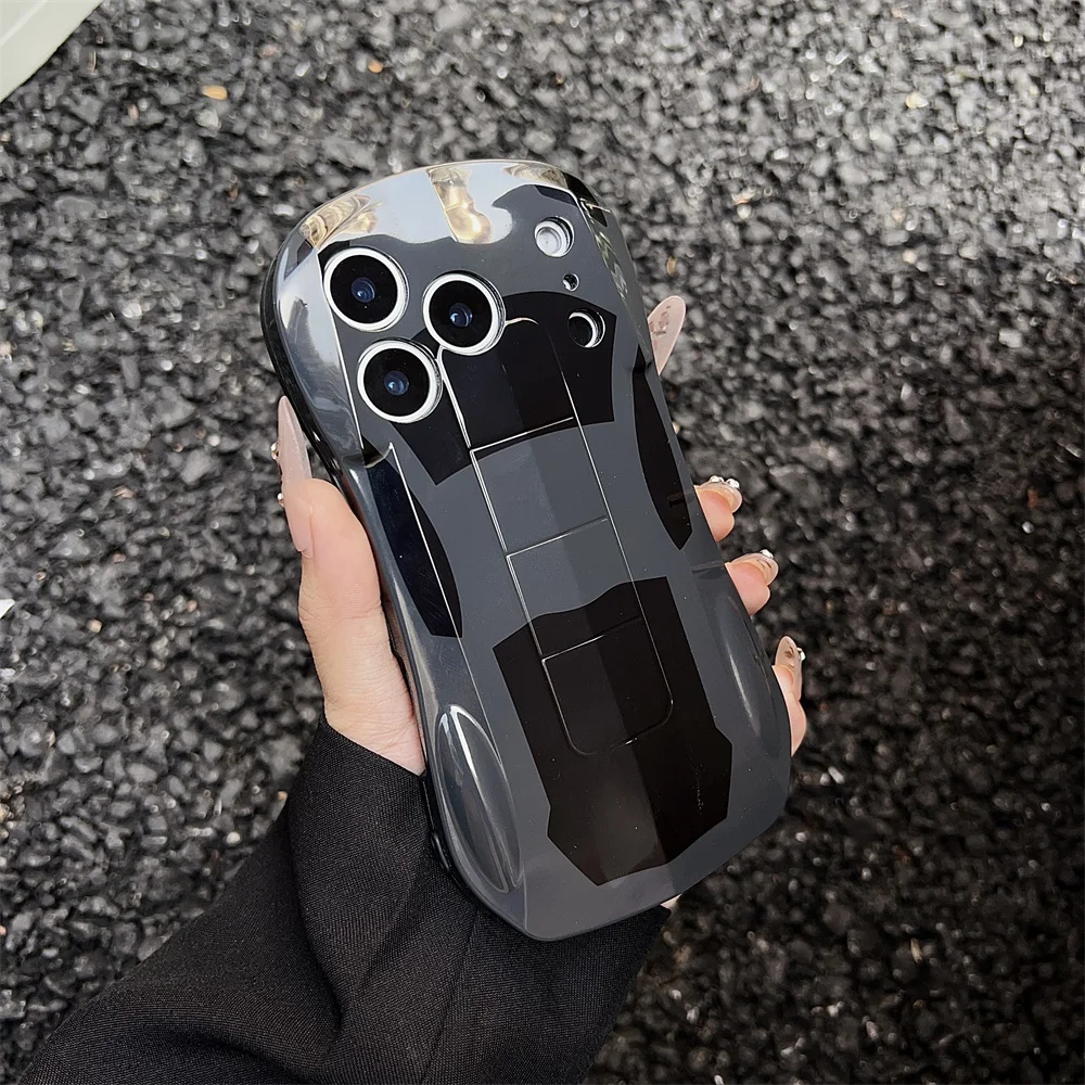 Luxurious 3D Sports Car Silicone Phone Case - Stylish and Creative Design