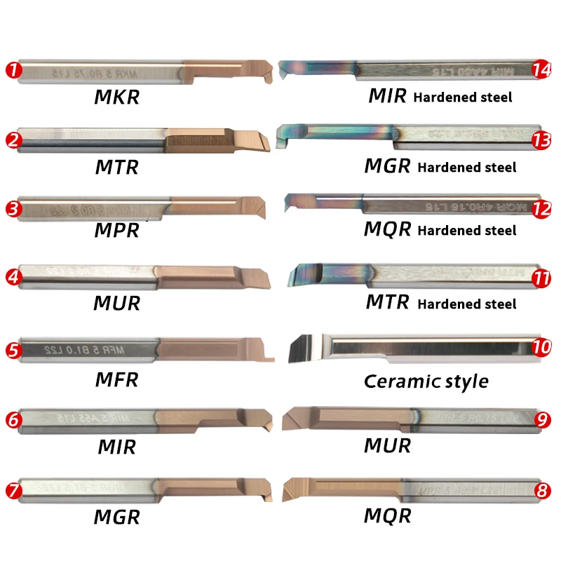 Kur MPR MQR 소형 보어 보링 공구 카바이드, 마이크로 직경, 내부 복사 보링 공구, 텅스텐 강철 합금, 충격 방지 공구 모음