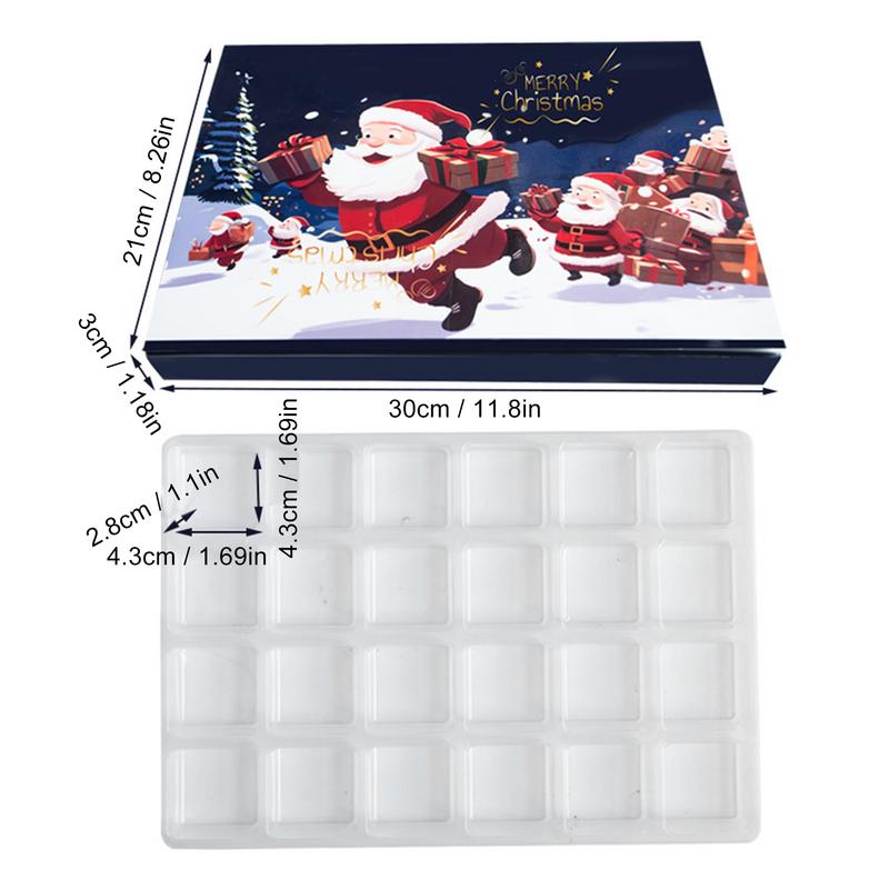Fillable Christmas Advent Calendar Boxes 24 Days Empty Countdown Advent Gift Boxes Festival Calendar Box for Party Favor