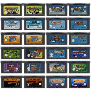 GBA 게임 마리오 시리즈 카트리지, 32 비트 비디오 게임 콘솔 카드, 슈퍼 마리오 어드밴스 와리오 랜드 4 마리오 카트, GBA NDS