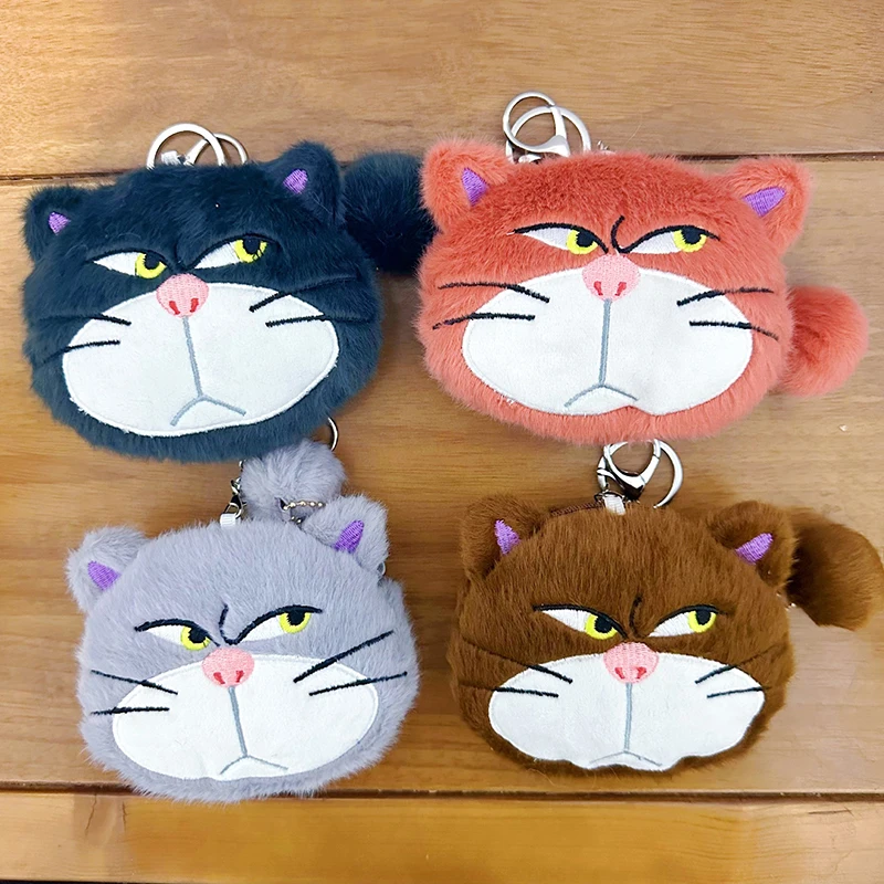 Cute Cartoon Cat Plush Coin Purse Keychain Earphone Storage Bag Backpack Hangings Ornament Gifts