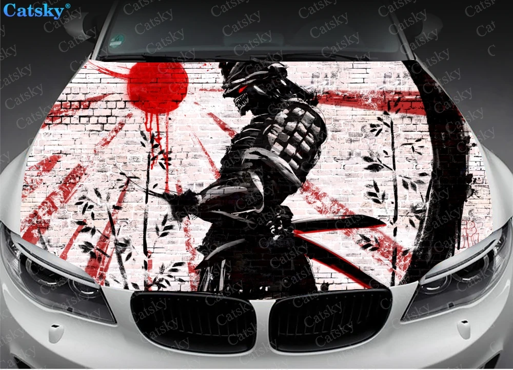 

Samurai, Japanese samurai,Samurai, Japanese samurai,Car hood wrap lion decal, bonnet vinyl sticker, full color graphic decalar