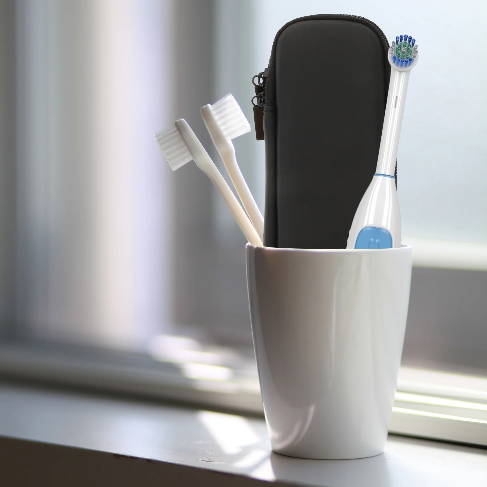 2 Pcs Electric Toothbrushes Protective Case Holder Portable Travel Bag Eva Pouches Student Black